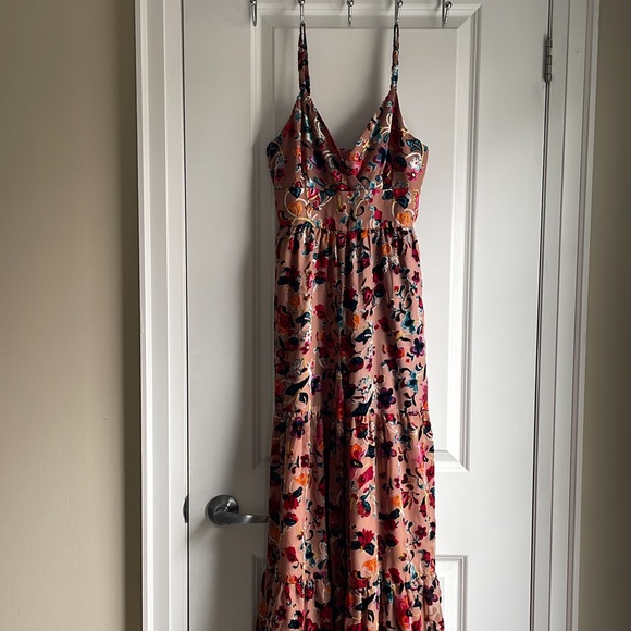 Anthropologie Flounced Floral Burnout Velvet Jumpsuit - Worn once - Picture 4 of 4